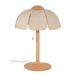 MARKET SET Tischlampe Coquillage, Leinen natur/Holz, E27