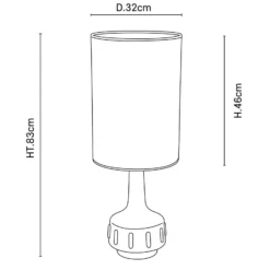 MARKET SET Tischlampe Jimmy, braun/beigefarben, Höhe 83 cm