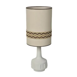 MARKET SET Tischlampe Jimmy, weiß/beigefarben, 83 cm, Borte