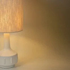 MARKET SET Tischlampe Jimmy, weiß/beigefarben, Höhe 83 cm