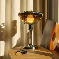 MARKET SET Tischleuchte Sunset, bernstein, Glas, E27
