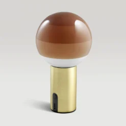MARSET Akku-Tischlampe Dipping Light, creme/messing, dimmbar