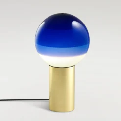 MARSET Dipping Light M Tischlampe blau/messing