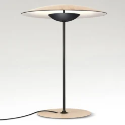 MARSET Ginger M LED-Tischleuchte Ø42cm eiche/weiß