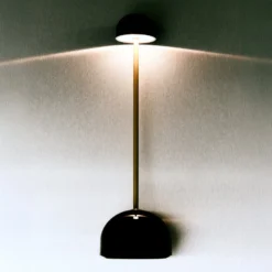MARSET LED-Akku-Tischlampe Sips, braun/gold, 31 cm, Stahl