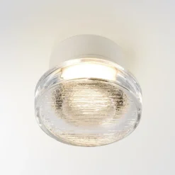 MARSET LED-Außenwandlampe Roc, Ø 14 cm, weiß/transluzent