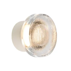 MARSET LED-Außenwandlampe Roc, Ø 14 cm, weiß/transluzent