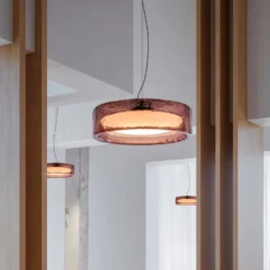 MARSET LED-Hängelampe Ringo, Ø 90 cm, rosé, TRIAC Kunststoff