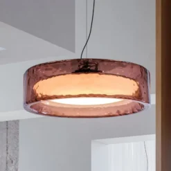 MARSET LED-Hängelampe Ringo, Ø 90 cm, rosé, TRIAC Kunststoff