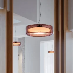 MARSET LED-Hängelampe Ringo, Ø 70 cm, rosé, TRIAC Kunststoff