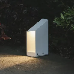 MARSET LED-Sockellampe Domus, Höhe 26 cm, weiß, Aluminium