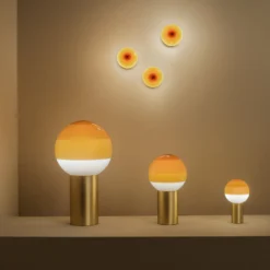 MARSET Tischlampe Dipping Light M, bernstein/messing