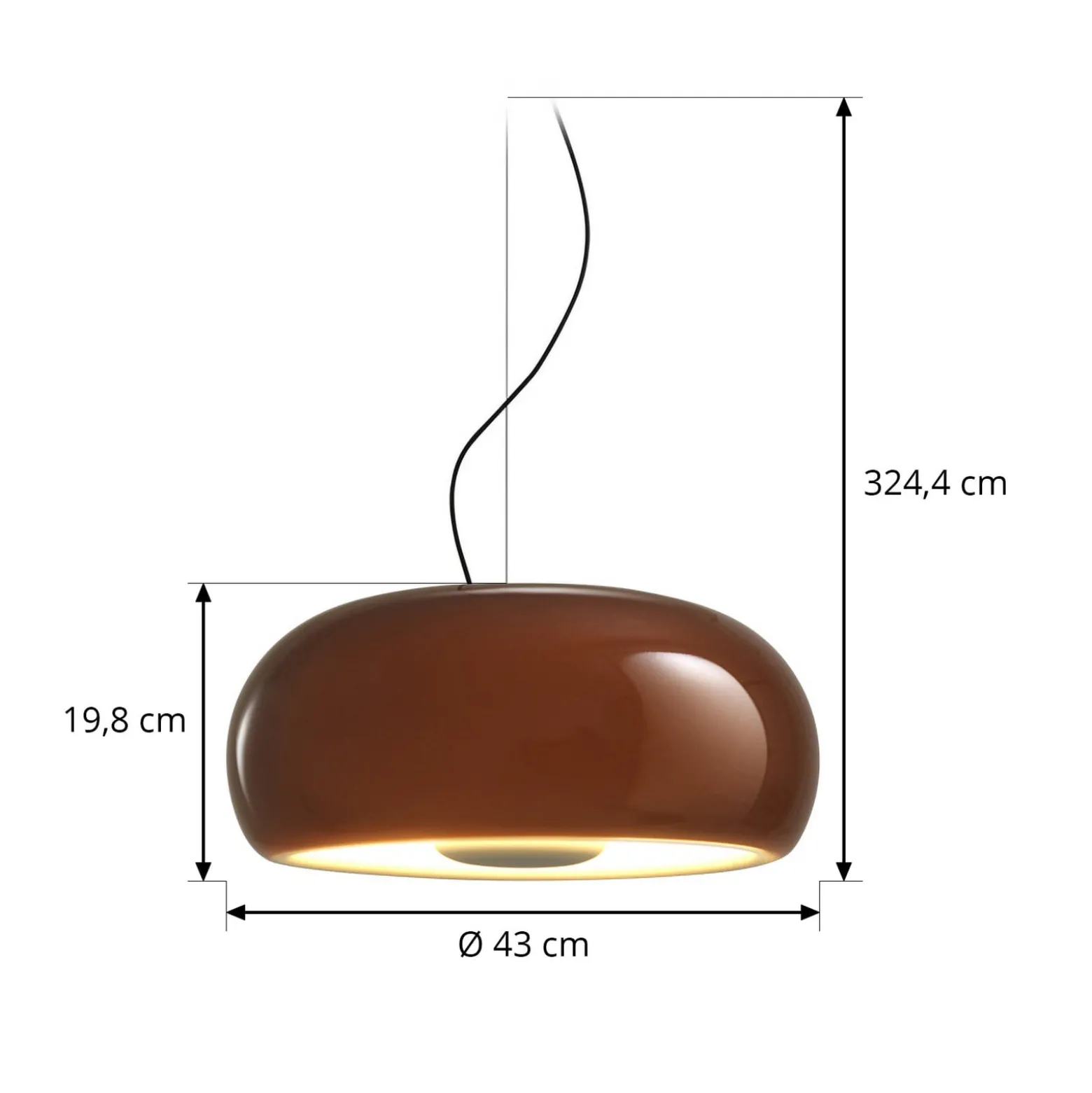 MARSET Vetra LED-Hängeleuchte, Ø 43 cm, bernstein