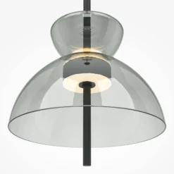 Maytoni Bangkok, Trommelform, hellgrau, Ø 25 cm, Glas