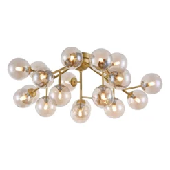 Maytoni Dallas Deckenleuchte, 20 Glaskugeln, gold