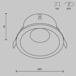 Maytoni Deckeneinbauleuchte Zoom weiß Ø 8,5 cm Alu IP65 GU10