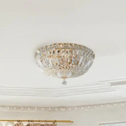 Maytoni Deckenleuchte Basfor, goldfarben, Ø 30 cm, 3 x E14