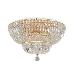Maytoni Deckenleuchte Basfor, goldfarben, Kristall, Ø 46 cm