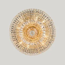 Maytoni Deckenleuchte Basfor, goldfarben, Kristall, Ø 46 cm