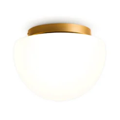 Maytoni Deckenleuchte Glassy, weiß / gold, Ø 31,5 cm, Glas