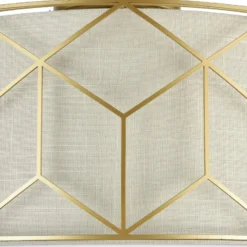 Maytoni Deckenleuchte Messina, Ø 43 cm, beige, Leinen