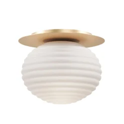 Maytoni Deckenleuchte Reels, gold / weiß, Ø 35 cm, Glas