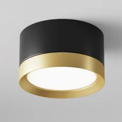 Maytoni Downlight Hoop, schwarz/gold Höhe 5 cm Ø 8,5 cm GX53