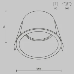Maytoni Einbaudownlight Reif, weiß/weiß, Ø 6,8 cm, Aluminium