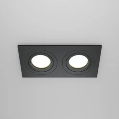 Maytoni Einbauleuchte Atom, schwarz, 2-flammig 17,5 x 9,2 cm