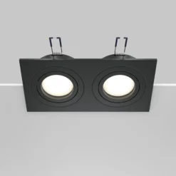 Maytoni Einbauleuchte Atom, schwarz, 2-flammig 17,5 x 9,2 cm
