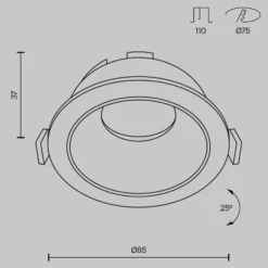 Maytoni Einbauleuchte Share, weiß/gold, Ø 8,5 cm, Alu, GU10