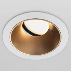 Maytoni Einbauleuchte Share, weiß/gold, Ø 8,5 cm, Alu, GU10