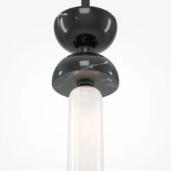 Maytoni Hängeleuchte Kyoto, schwarz, Ø 10 cm, Marmor, Glas
