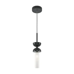 Maytoni Hängeleuchte Kyoto, schwarz, Ø 10 cm, Marmor, Glas