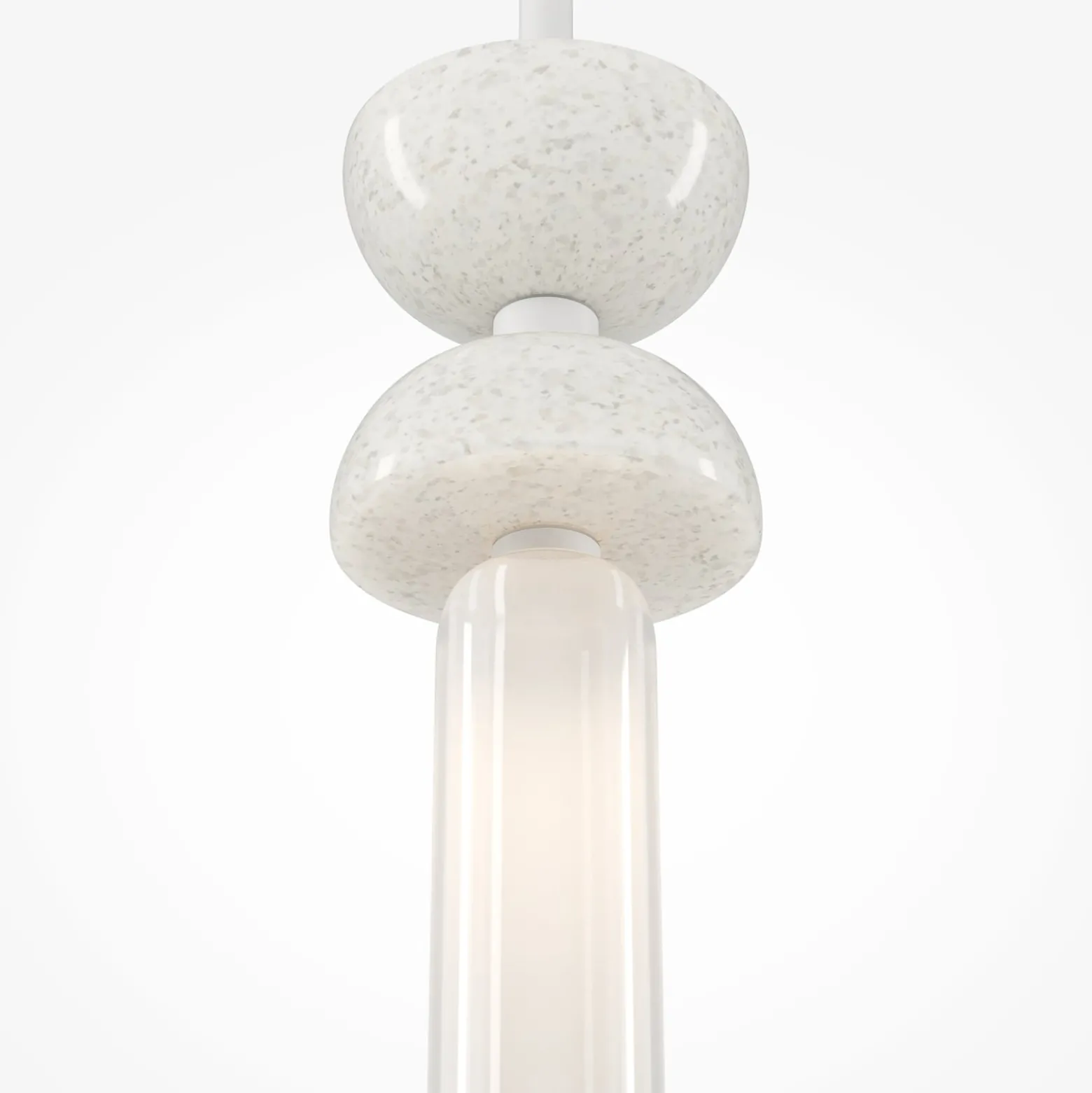 Maytoni Hängeleuchte Kyoto, weiß, Ø 10 cm, Marmor, Glas