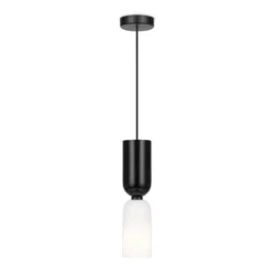 Maytoni Hängeleuchte Memory, schwarz, Ø 8 cm, Keramik, Glas