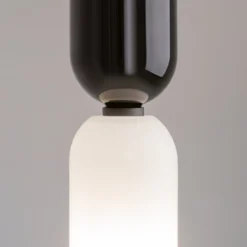 Maytoni Hängeleuchte Memory, schwarz, Ø 8 cm, Keramik, Glas