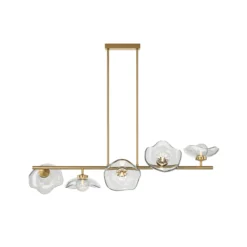 Maytoni Hängeleuchte Miracle, 5-flammig, messingfarben, Glas