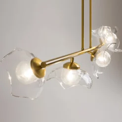 Maytoni Hängeleuchte Miracle, 5-flammig, messingfarben, Glas