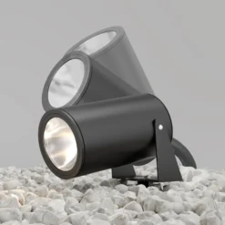 Maytoni LED-Erdspießstrahler Bern, graphit, Ø 13 cm, IP65