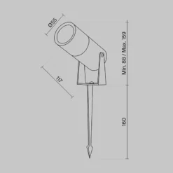 Maytoni LED-Erdspießstrahler Bern, graphit, Ø5,5cm, 5W, IP65