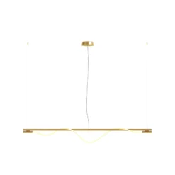 Maytoni LED-Hängelampe Tau, goldfarben, Metall, 180 cm lang