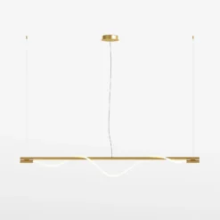Maytoni LED-Hängelampe Tau, goldfarben, Metall, 180 cm lang