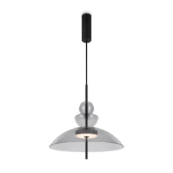 Maytoni LED-Hängeleuchte Bangkok, Ø 40 cm, hellgrau, Glas