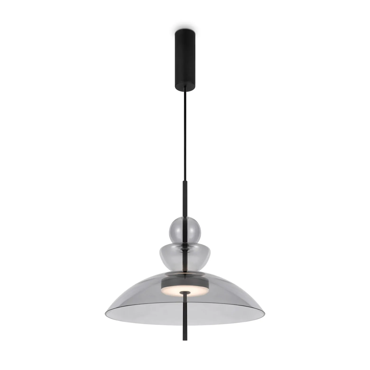 Maytoni LED-Hängeleuchte Bangkok, Ø 40 cm, hellgrau, Glas
