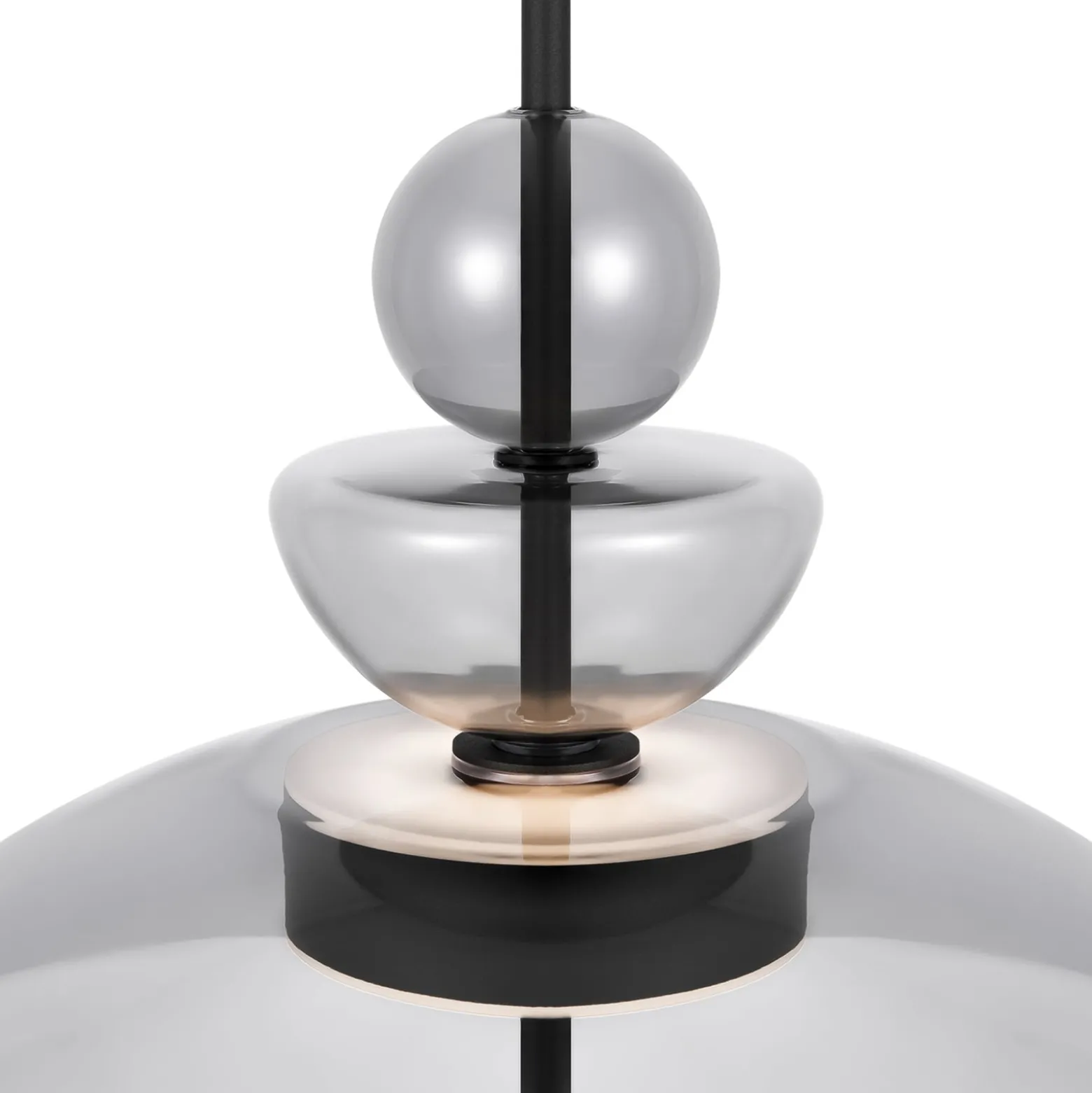 Maytoni LED-Hängeleuchte Bangkok, Ø 40 cm, hellgrau, Glas