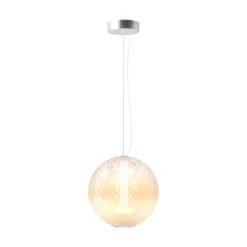Maytoni LED-Hängeleuchte Bruma, weiß, Ø 30 cm, Glas