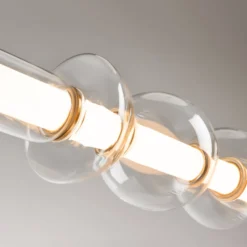 Maytoni LED-Hängeleuchte Cosmo, messing, Länge 98 cm, Glas