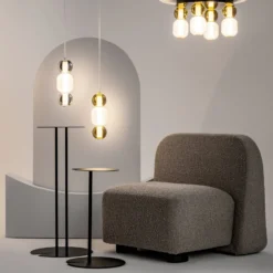 Maytoni LED-Hängeleuchte Drop, chromfarben, Ø 12 cm, Glas