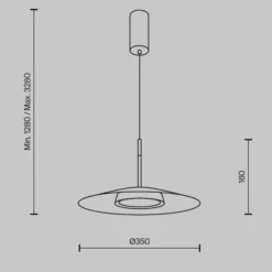 Maytoni LED-Hängeleuchte El, Ø 35 cm, schwarz, Aluminium